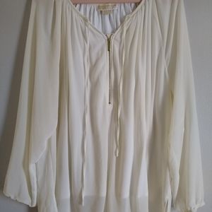 Michael Kors Sheer Zip Blouse 3X